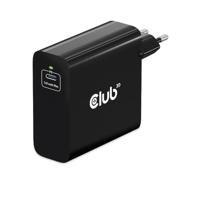 Club 3D Ladegerät 140 Watt GaN-Technologie, Einzelanschluss USB Typ-C, Power Delivery (PD) 3.1 Unter