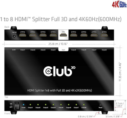 Club3D HDMI Splitter 1 Eingang -> 8 Ausgange 4K6