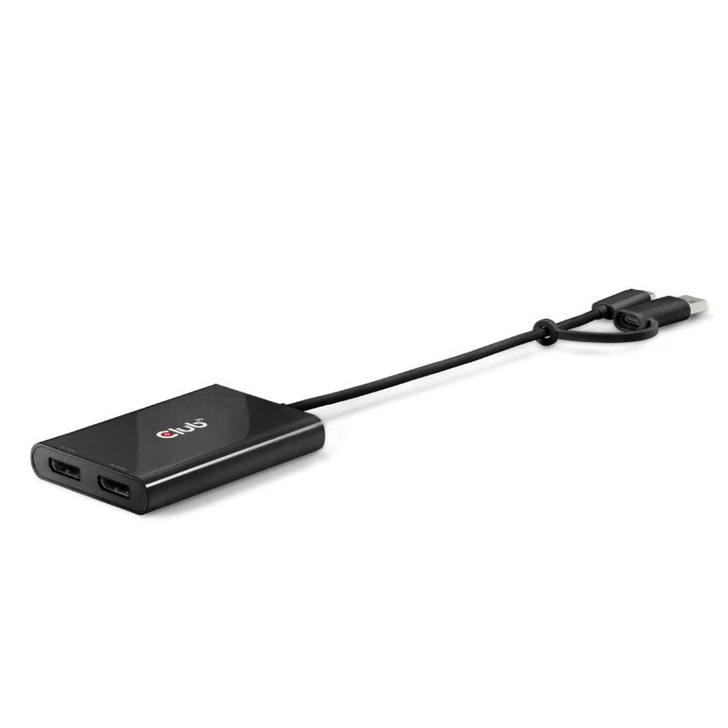 Club3D Adapter USB-C > 2x DP 4K@60Hz mit USB-A Ada