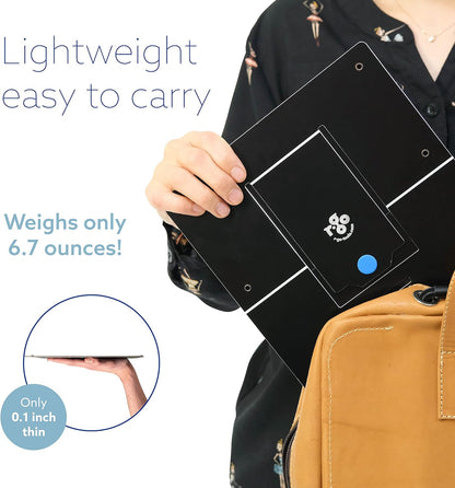 R-Go Tools Ergonomic Laptop Stand, Ultra-thin Aluminum, Adjustable Portable Notebook riser for desk, Compatible with 10-22" MacBook/Air Pro/Dell XPS/Lenovo, Support up to 11ibs