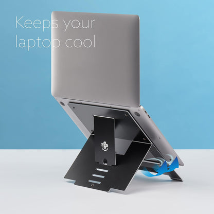 R-Go Tools Ergonomic Laptop Stand, Ultra-thin Aluminum, Adjustable Portable Notebook riser for desk, Compatible with 10-22" MacBook/Air Pro/Dell XPS/Lenovo, Support up to 11ibs