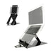R-Go Tools Tablet and Laptop Stand, 2 in 1 dual stand, Ergonomic, Ultra-thin Aluminum, Adjustable Portable, Compatible with 10-22" MacBook/Air Pro/Dell XPS/Lenovo/Tablet, Support up to 11ibs, Black
