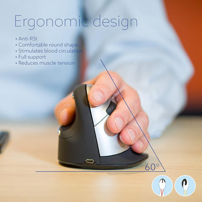 R-Go HE Mouse - Ergonomic Mouse - Large (Hand Size above 185mm
