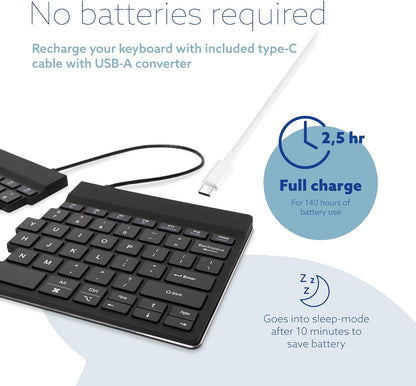 R-Go Tastatur Split Break US-Layout Bluetooth