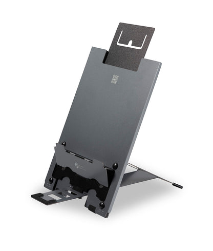 BakkerElkhuizen ErgoQ Hybrid Pro Combination Tablet/Laptop Stand Featuring 10 Tablet Height Adjustments/5 Laptop Height Adjustments, Lightweight Aluminium - Dark Grey