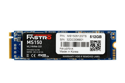 MegaFastro SSD 512GB MS150 Series PCI-Express NVMe intern bis zu 2.400 MB/s Lesen 1.800 MB/s Schreiben