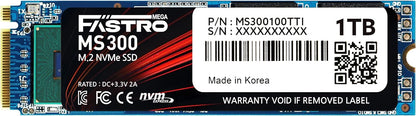 Mega Fastro SSD 1TB MS300 HS Series PCI-Express NVMe intern bis zu 7.000 MB/s Lesen 6.000 MB/s Schreiben