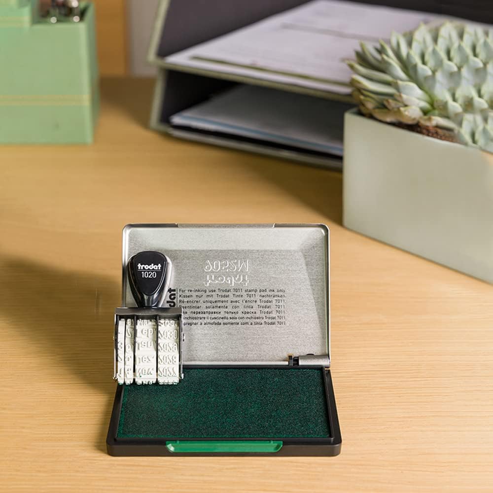 Trodat 1020 Classic Date Stamp German Month Abbreviated Imprint Size 5 x 32 mm Imprint: 5 x 32 mm