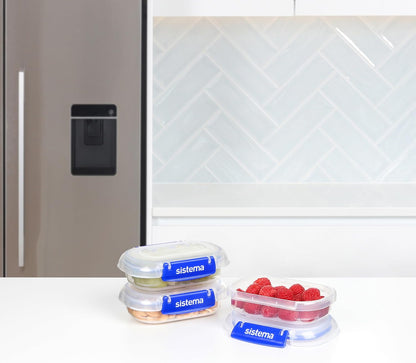 Sistema KLIP IT PLUS Food Storage Containers, 180 ml, 3 Piece Airtight Containers Set, Leak-Proof Seal, Easy Locking Clips, BPA-Free 180ml