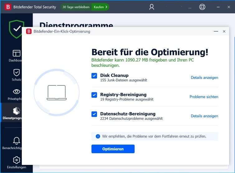 Bitdefender Total Security 3 Gerate / 18Mo DACH