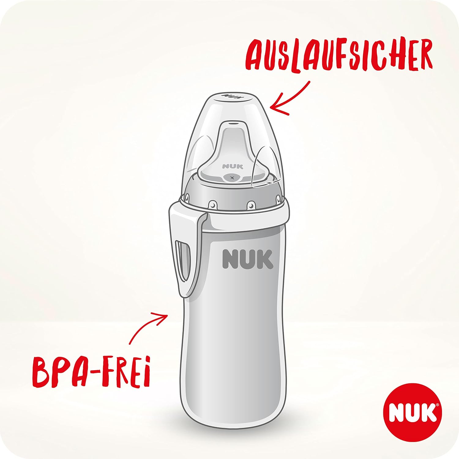 NUK Active Cup Toddler's Drinking Bottle, 12+ Months, Stainless Steel, Leak-Proof, Anti-Colic, BPA-Free, 215 ml, Pink Pink (Stainless Steel)