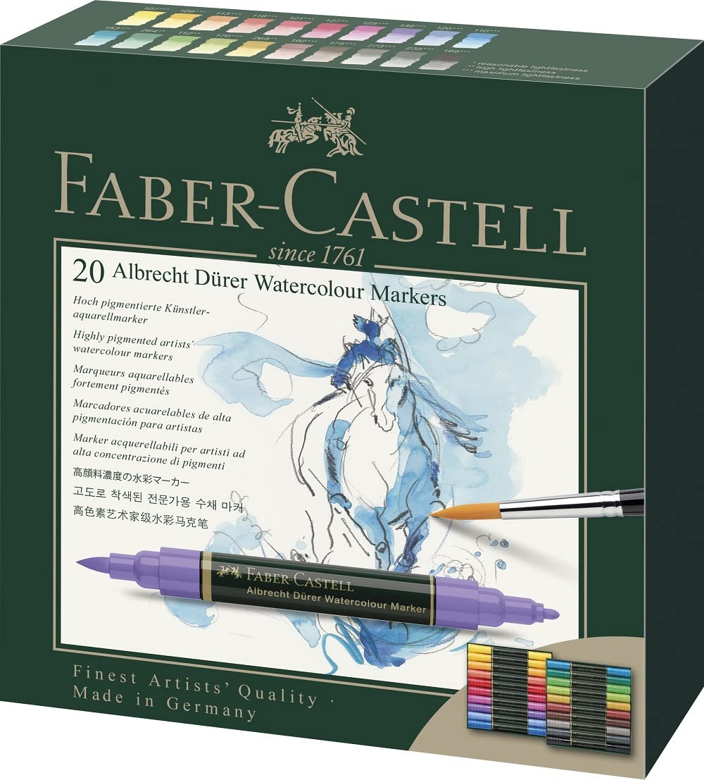 Faber-Castell - 160320 - Estuche 20 marcadores acuarelabless A. Dürer. Color Surtidos