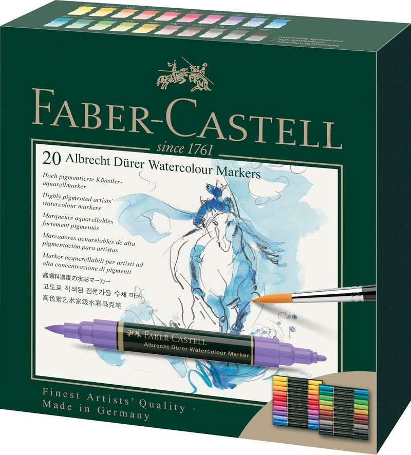 Faber-Castell - 160320 - Estuche 20 marcadores acuarelabless A. Dürer. Color Surtidos