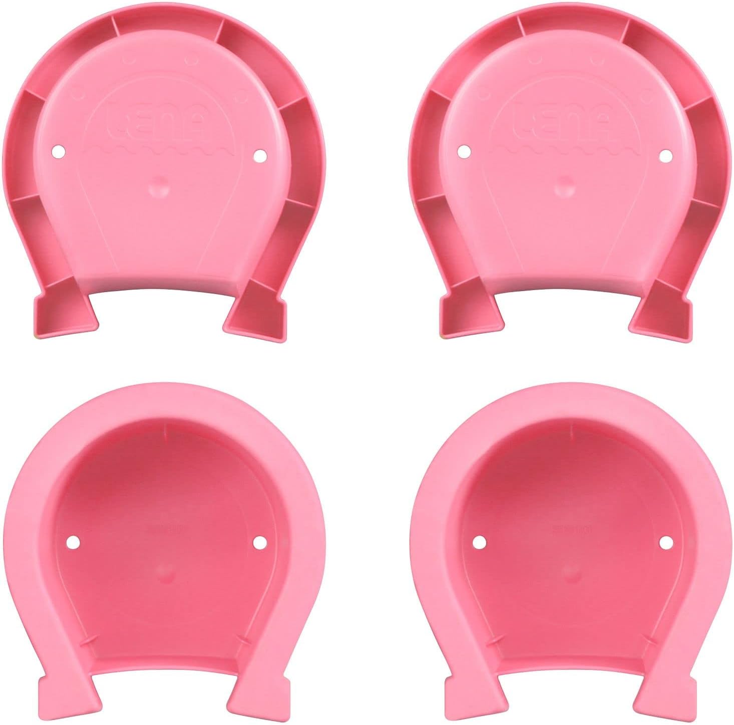 Lena 61412DF Hufeisen Stelzen, Topfstelzen Hufe, Laufdosen ca. 13 cm, Kindertopfstelzen zum Balance üben, Becherstelzen einfarbig, Eimerstelzen in Rosa, Laufdollis für Kinder ab 36 Monaten