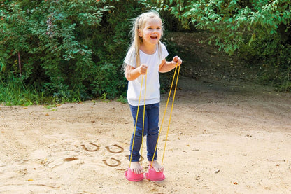 Lena 61412DF Hufeisen Stelzen, Topfstelzen Hufe, Laufdosen ca. 13 cm, Kindertopfstelzen zum Balance üben, Becherstelzen einfarbig, Eimerstelzen in Rosa, Laufdollis für Kinder ab 36 Monaten