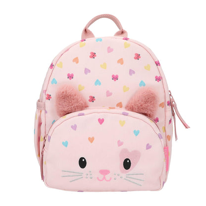 Depesche 12804 Princess Mimi Kitty Love - Rugzak in roze met kattengezicht en oren, schooltas met verstelbare riemen en hanger