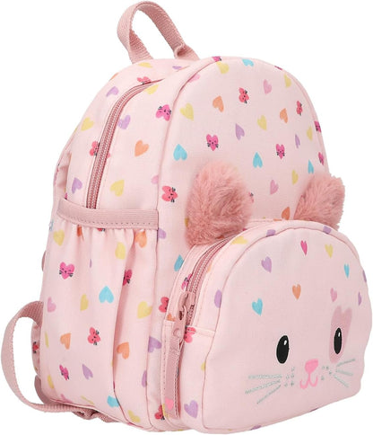 Depesche 12804 Princess Mimi Kitty Love - Rugzak in roze met kattengezicht en oren, schooltas met verstelbare riemen en hanger
