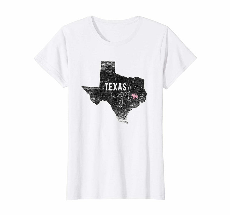 T-Shirts Texas Mädchen Kreidetafel Blumen R-Shirt Damen Mädchen