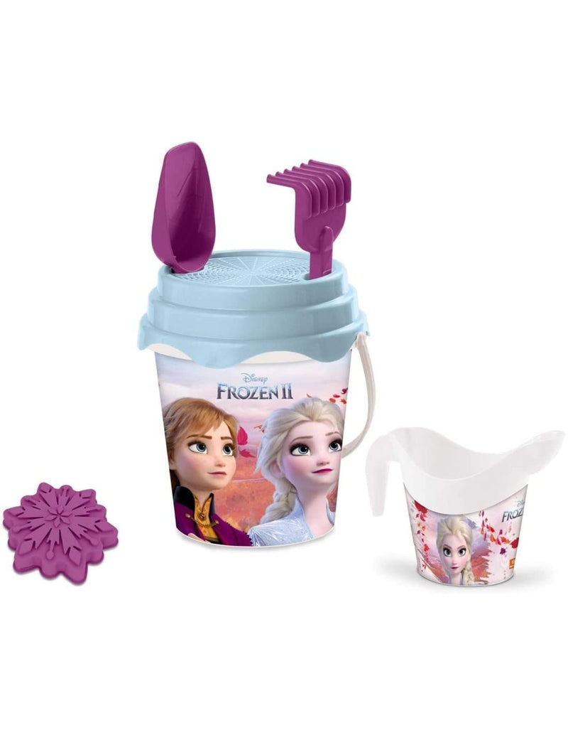 Mondo Toys 28194 Bucket Set + Water CAN FROZEN - Zandemmerset Ø 17 cm met gieter - 6-delige strandspeelgoedset voor kinderen vanaf 3 jaar, strandset