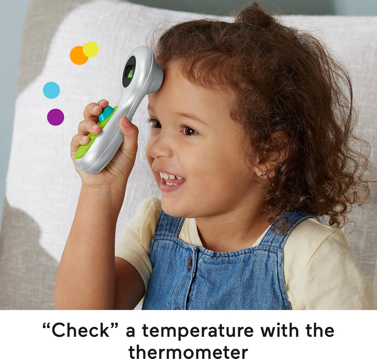 Fisher-Price Kit médico, juguete de imitación con estetoscopio y accesorios de medicina, con maletín de tela para transporte, juego de profesiones +3 años (HYH26