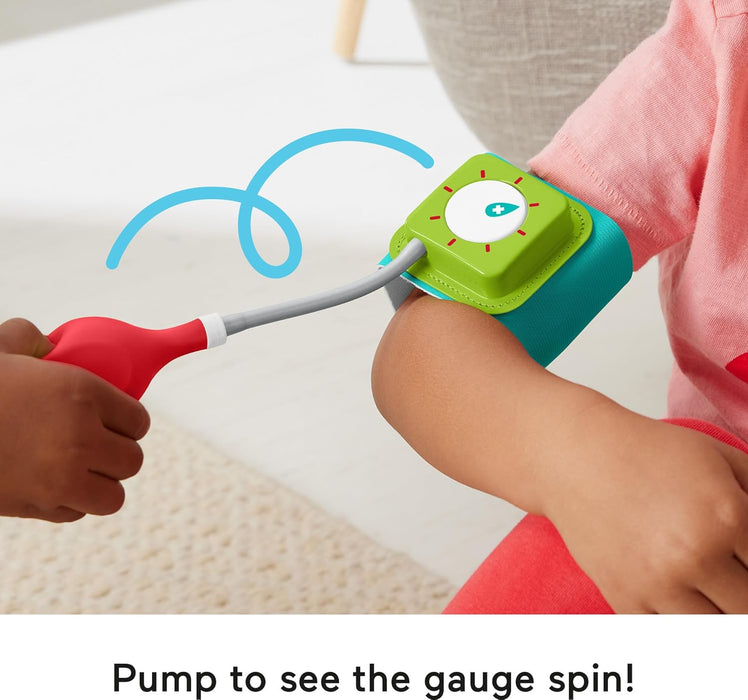 Fisher-Price Kit médico, juguete de imitación con estetoscopio y accesorios de medicina, con maletín de tela para transporte, juego de profesiones +3 años (HYH26