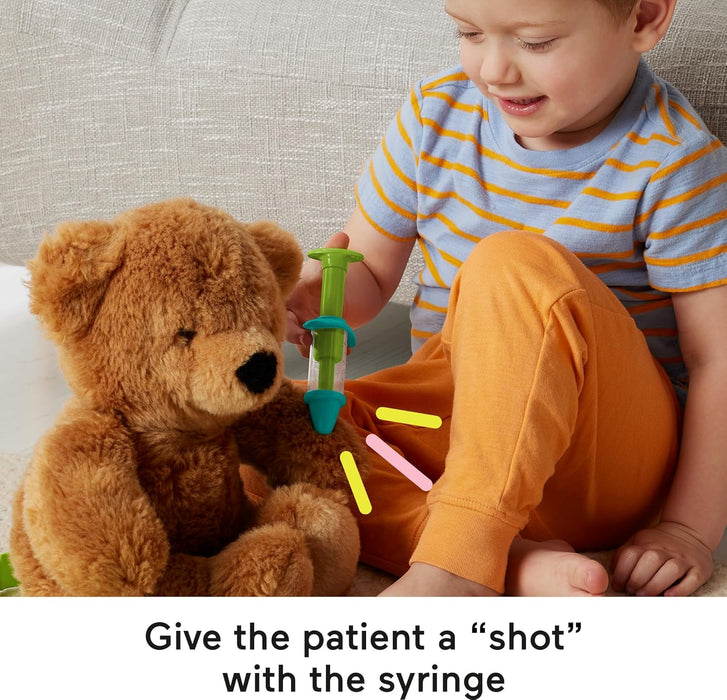 Fisher-Price Kit médico, juguete de imitación con estetoscopio y accesorios de medicina, con maletín de tela para transporte, juego de profesiones +3 años (HYH26