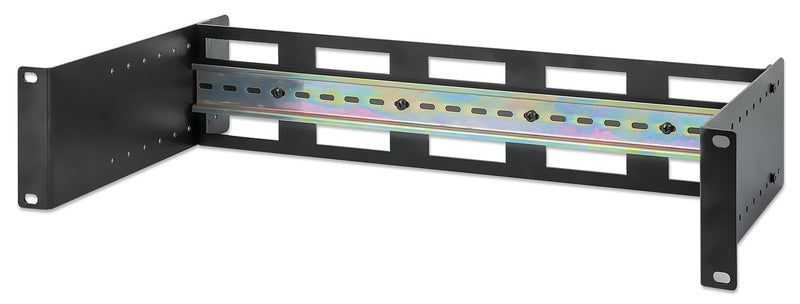 Intellinet Verstellbares 48,3 cm Rackmount 2U DIN-Schienen-Kit – 8-stufige Tiefenverstellung mit Zylinderhut, 12,2 kg Tragkraft, strapazierfähig – 716345