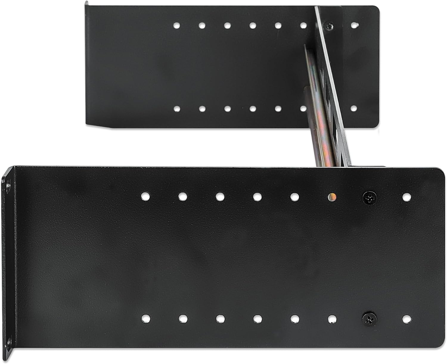Intellinet Verstellbares 48,3 cm Rackmount 2U DIN-Schienen-Kit – 8-stufige Tiefenverstellung mit Zylinderhut, 12,2 kg Tragkraft, strapazierfähig – 716345
