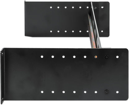 Intellinet Verstellbares 48,3 cm Rackmount 2U DIN-Schienen-Kit – 8-stufige Tiefenverstellung mit Zylinderhut, 12,2 kg Tragkraft, strapazierfähig – 716345