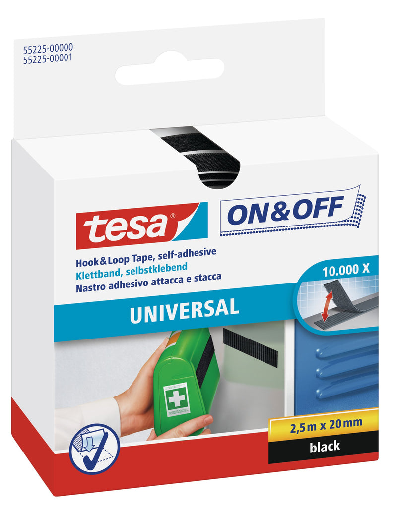 tesa® Klettband zum Aufkleben On & Off/55225s 2,5