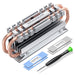 GRAUGEAR M.2 NVMe SSD (2280) Heatpipe Heatsink, Silent Cooler, Reduces Temperature by up to 45%, 4X Thermal Pads, Copper Heatpipe, G-M2HS06