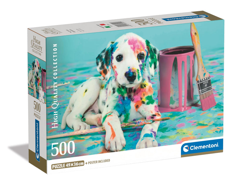 Clementoni 35545 Jigsaw Collection-Funny 500 Pieces-Poster Included, Puzzle for Adults 14-99 Years, Gift for Men/Women, Dalmatian, Dogs, Animal, Made in Italy, Multicolor