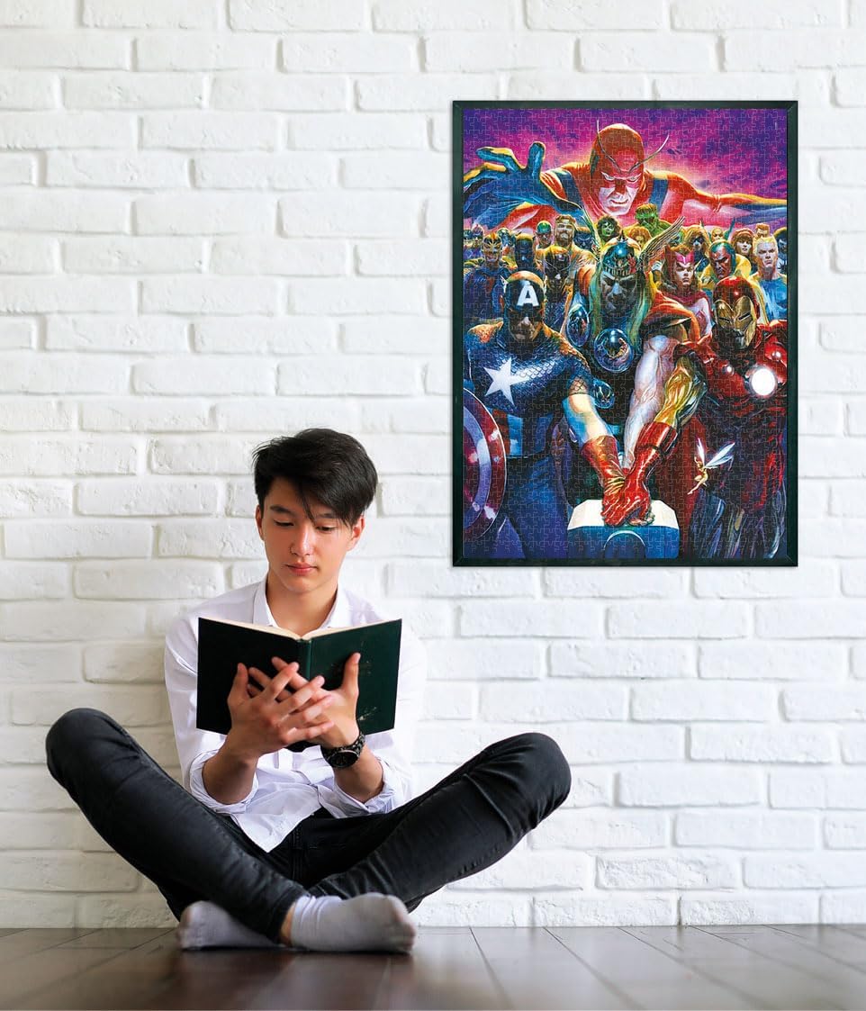 Clementoni - Marvel The Avengers Avengers-1000 Pieces, Poster Included, Superhero Puzzle, Fun for Adults, Made in Italy, 39915, Multicoloured