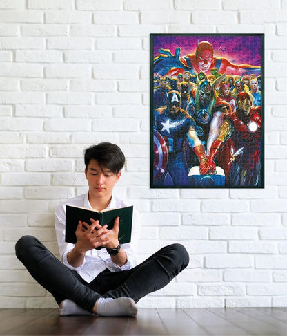 Clementoni - Marvel The Avengers Avengers-1000 Pieces, Poster Included, Superhero Puzzle, Fun for Adults, Made in Italy, 39915, Multicoloured