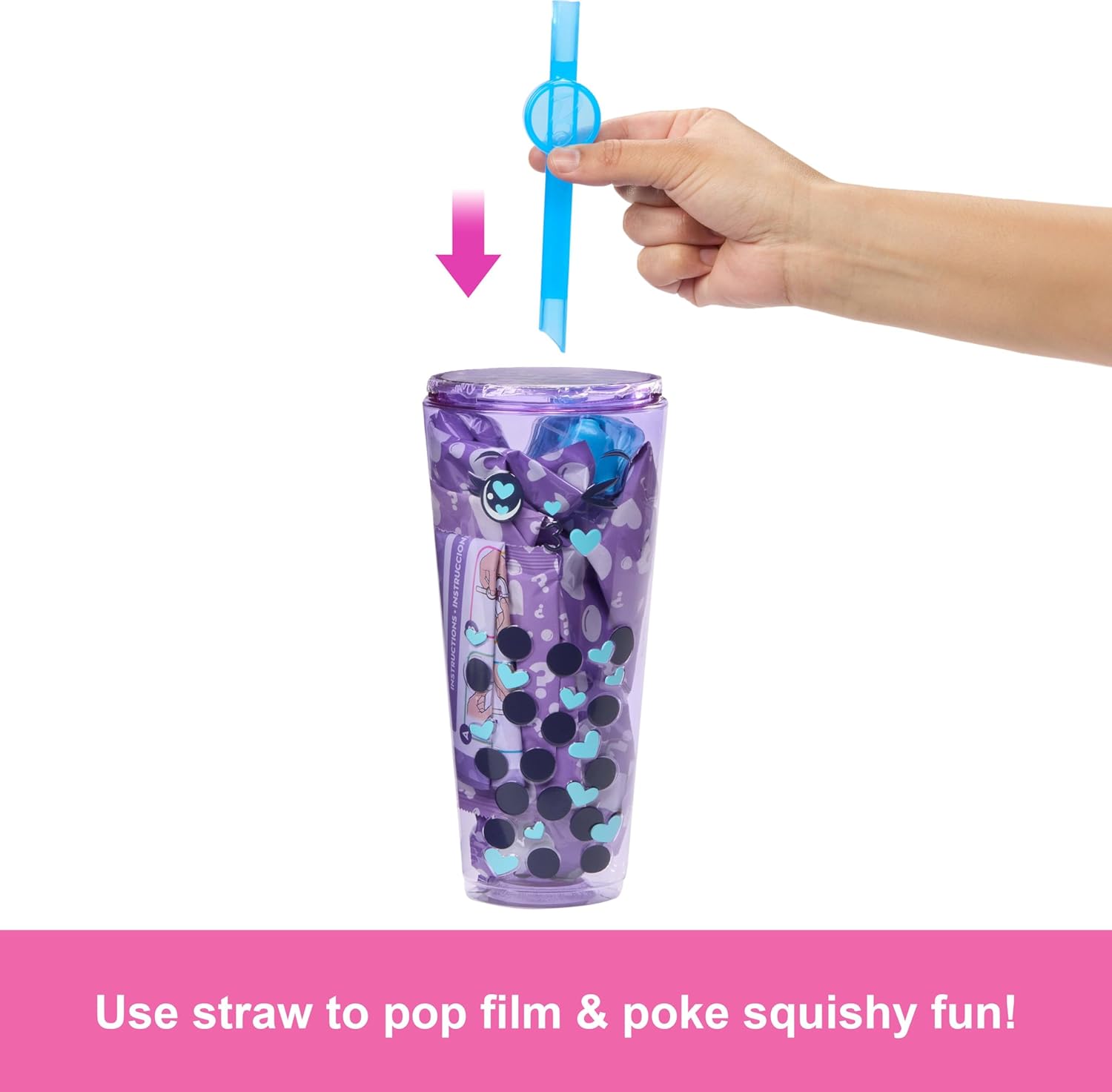 Barbie Pop Reveal Bubble Tea Series Doll & Accessories with Fashion Doll & Pet, 8 Surprises Include Color Change, Cup with Storage (Styles May Vary), HTJ19