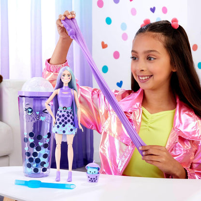 Barbie Pop Reveal Bubble Tea Series Doll & Accessories with Fashion Doll & Pet, 8 Surprises Include Color Change, Cup with Storage (Styles May Vary), HTJ19