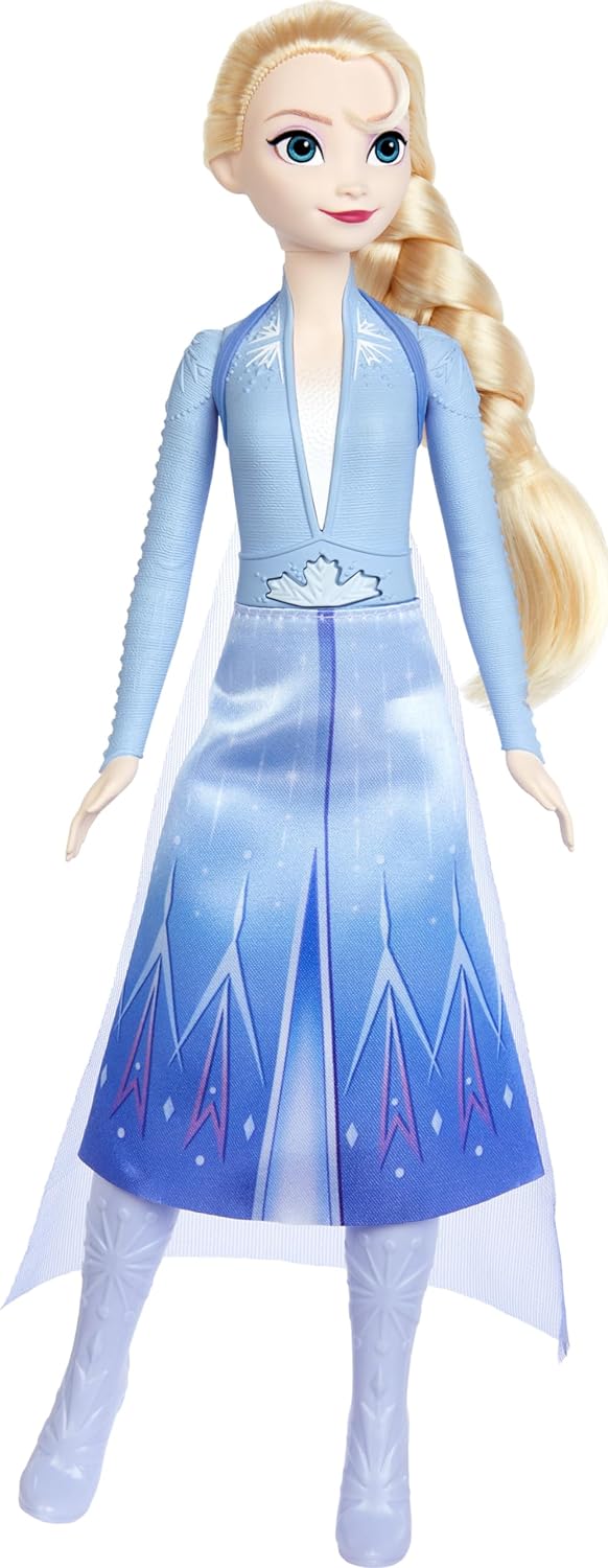 Mattel Disney Frozen Elsa Singing Fashion Doll, Singing Adventure in Signature Clothing, Sings “Into the Unknown” from Disney Frozen 2 Movie, HXD31, Let It Go English Let It Go