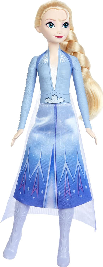 Mattel Disney Frozen Elsa Singing Fashion Doll, Singing Adventure in Signature Clothing, Sings “Into the Unknown” from Disney Frozen 2 Movie, HXD31, Let It Go English Let It Go
