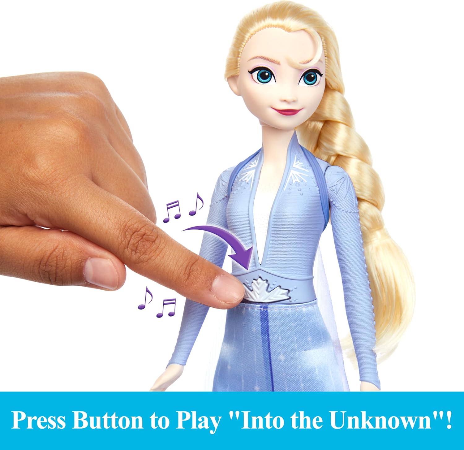 Mattel Disney Frozen Elsa Singing Fashion Doll, Singing Adventure in Signature Clothing, Sings “Into the Unknown” from Disney Frozen 2 Movie, HXD31, Let It Go English Let It Go