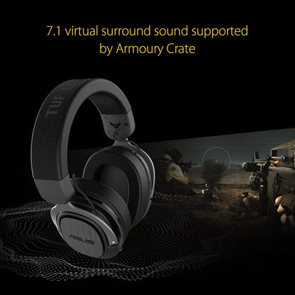 ASUS TUF Gaming H3 Gun Metal Gaming Headset with virtual 7.1 Surround, Tough stainless-steel headband and fast cooling ear cushions for PC, PS4, Xbox One and Nintendo Switch Mid Range Wired