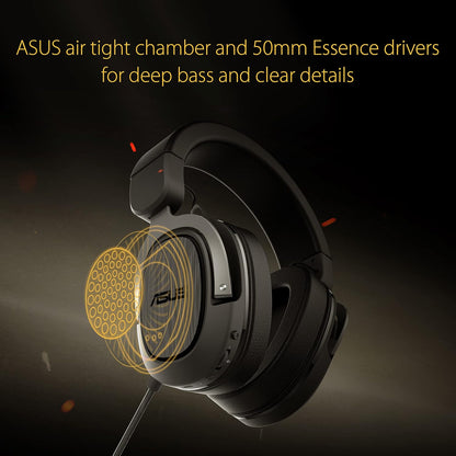 ASUS TUF Gaming H3 Gun Metal Gaming Headset with virtual 7.1 Surround, Tough stainless-steel headband and fast cooling ear cushions for PC, PS4, Xbox One and Nintendo Switch Mid Range Wired