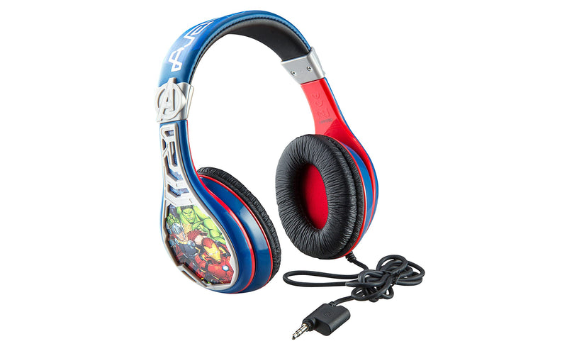 eKids Marvel Avengers Assemble Kid friendly cuffie volume ridotto con Iron Man Hulk Capitan America e Thor Graphics - Gli stili possono variare