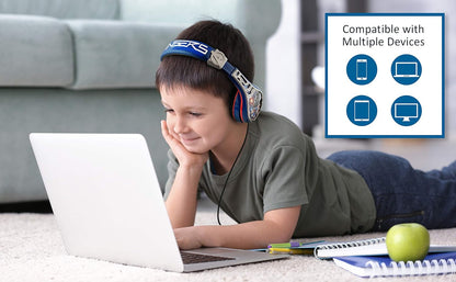 eKids Marvel Avengers Assemble Kid friendly cuffie volume ridotto con Iron Man Hulk Capitan America e Thor Graphics - Gli stili possono variare