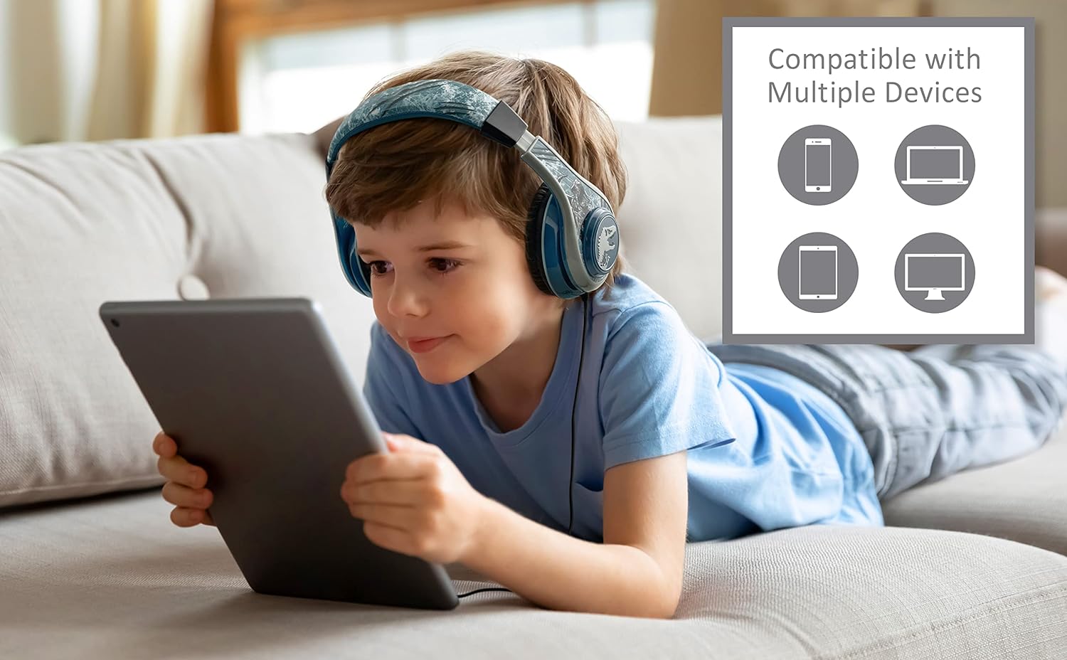 Ekids - Disney Jurassic Park Youth Headphones For Kids With Volume Control To Protect Hearing