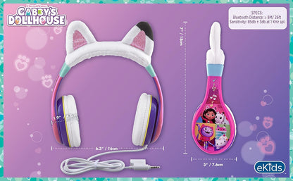 Ekids - Disney Gabbys Dollhouse Youth Headphones For Kids With Volume Control To Protect Hearing