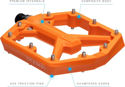 Crankbrothers Stamp Flat BMX/MTB Bike Pedal - Platform Bicycle Pedal, Minimal Profile, Adjustable Grip