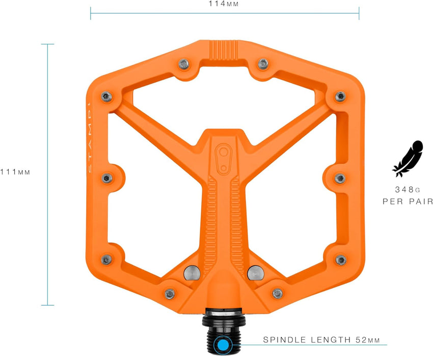 Crankbrothers Stamp Flat BMX/MTB Bike Pedal - Platform Bicycle Pedal, Minimal Profile, Adjustable Grip