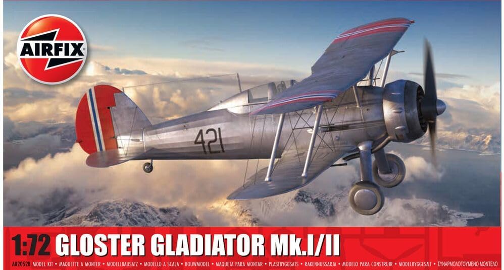 Airfix A02052B Gloster Gladiator Mk.I/Mk.II Classic Kit Military Aircraft, un Painted