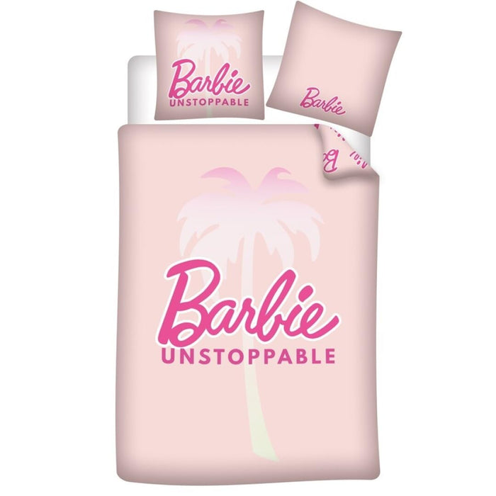Barbie Unstoppable Bedding Set, Pink, Duvet Cover 140 x 200 cm + Pillowcase 63 x 63 cm, Microfibre