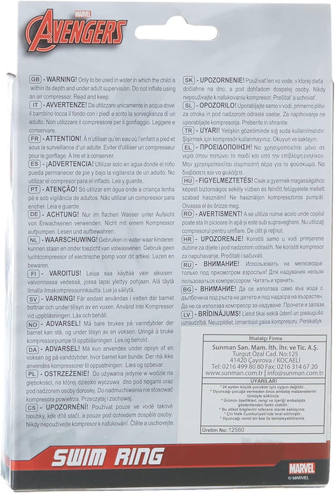 Mondo 66304 Avengers Toys Inflatable Ring-Ideal for Boys/Girls-Can be Used in The Swimming Pool/Sea-16304, multicoloured, S